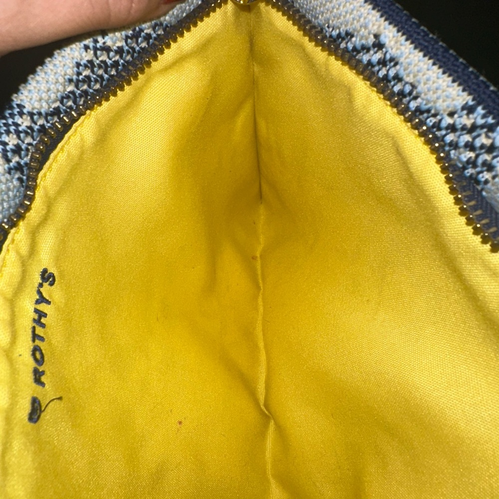 Rothy's | Blue and Yellow Floral Essential Pouch | Jardin Blue - Picture 6 of 6